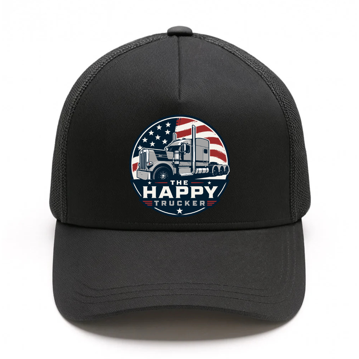 Happy Trucker Logo Trucker Hat