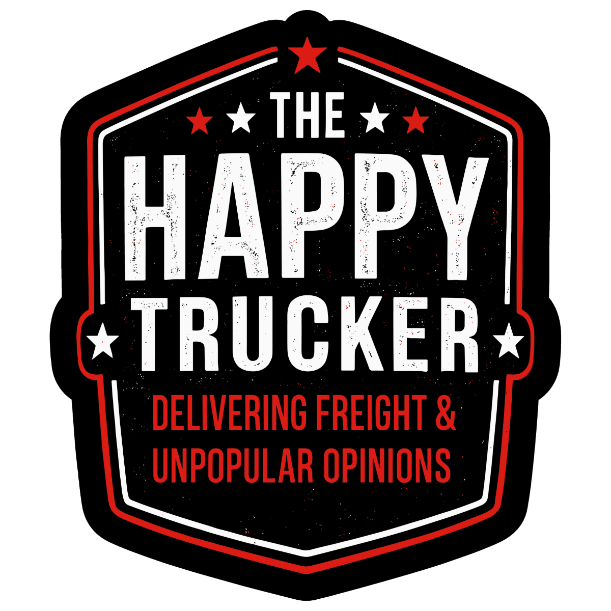 The Happy Trucker Sticker